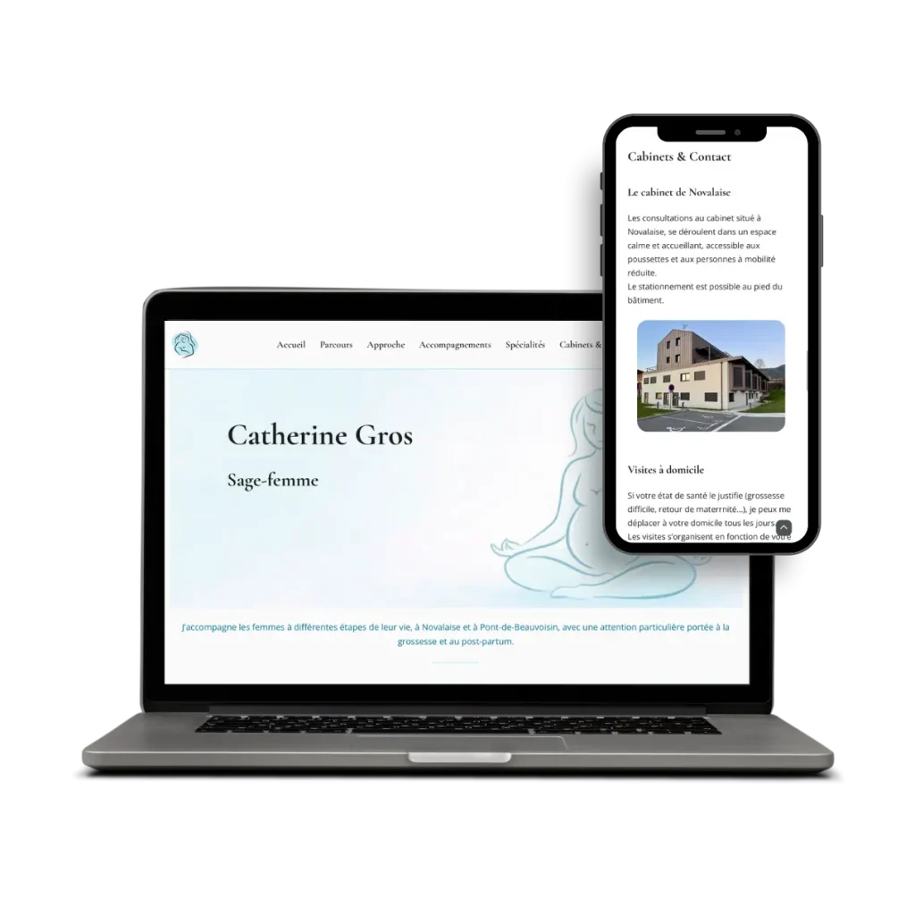 Mockup du site de Catherine Gros Sage-femme