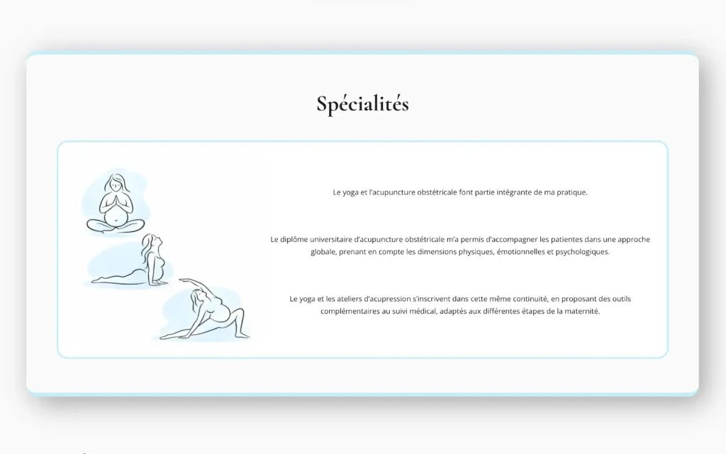 site internet sage femme cabinet périnatal réalisé par développeuse web freelance
